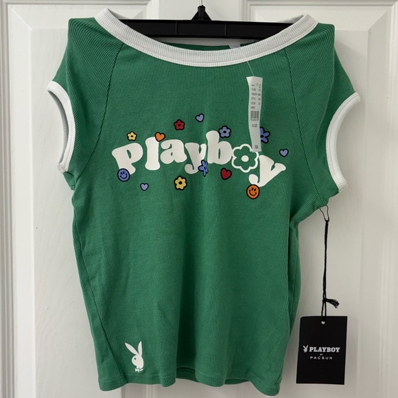 Playboy green crop top - Picture 1 of 5